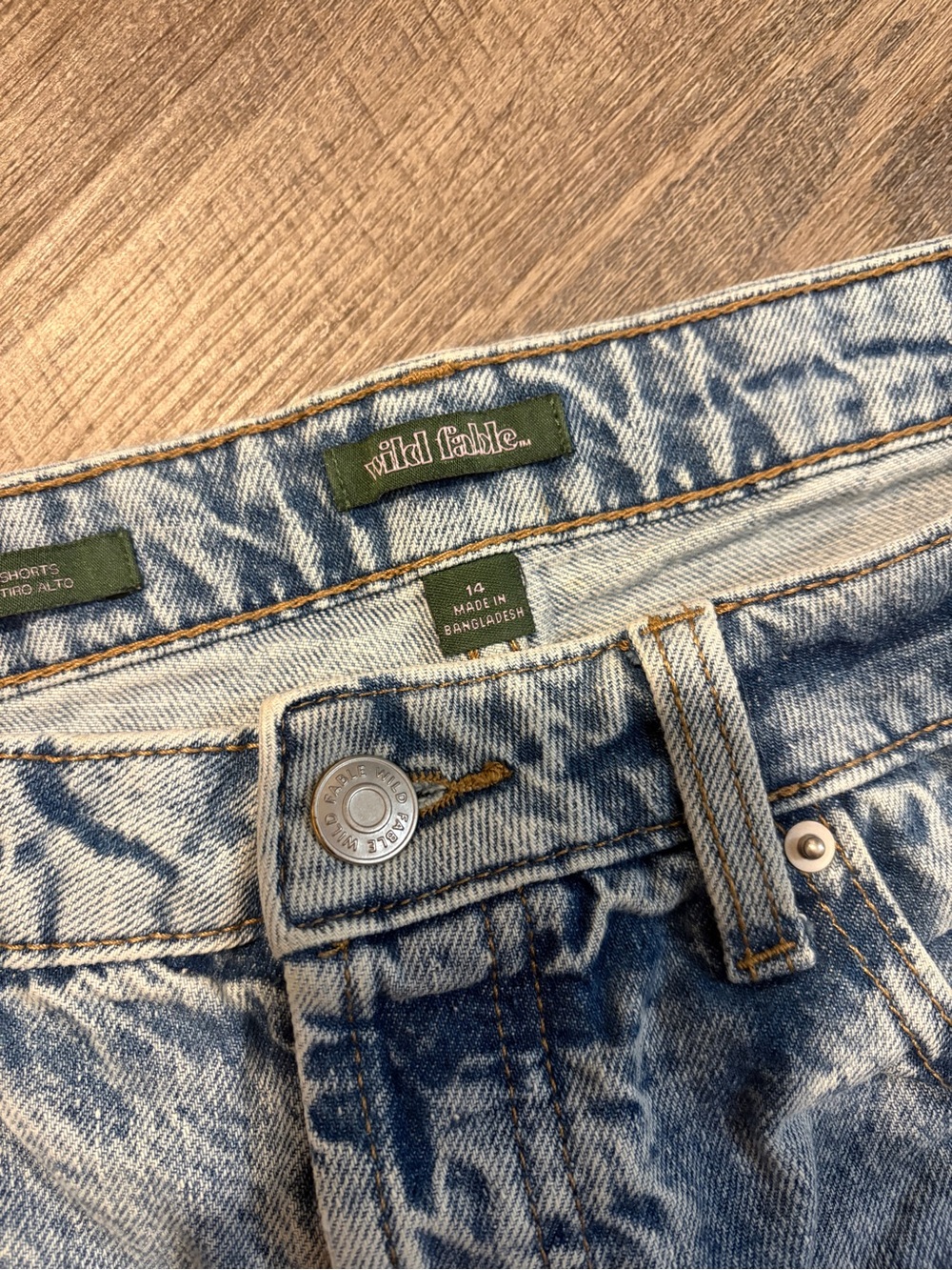 Light Blue Distressed Denim Jean Shorts - Picture 3 of 3